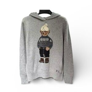 Ralph Lauren Polo Bear Wool-Cashmere Knit Hoodie Size S